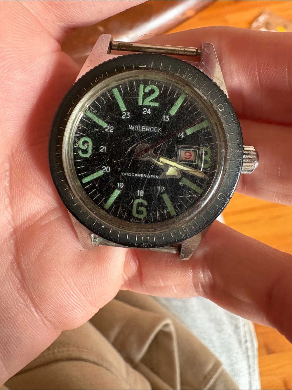 vintage Wolbrook Skindiver Worldtimer watch 1960s